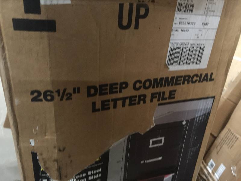 lot 9 image: 26 12 Deep Commercial Letter File Cabinet whit small damage on the top please review the pictures
