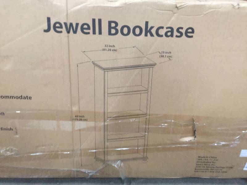 lot 11 image: Jewell 4-Shelf Bookcase open box never used