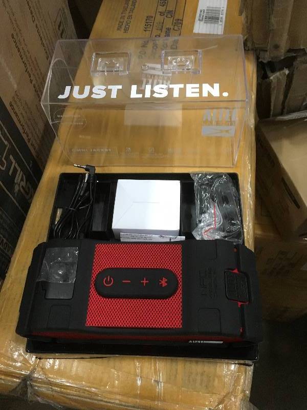 lot 19 image: Altec Lansing Omni Jacket Speaker, Red open box never used