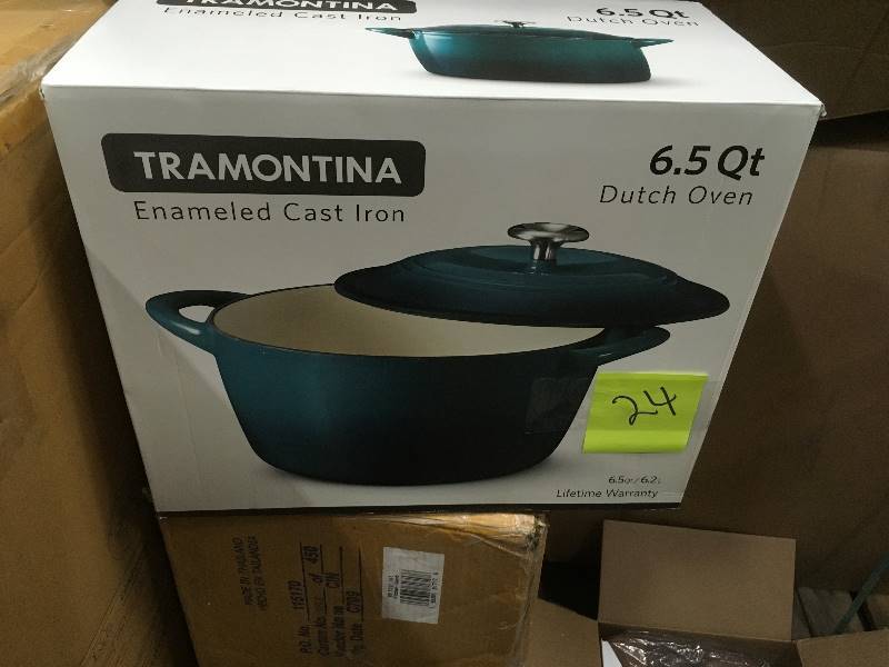 lot 24 image: Tramontina Enameled Cast Iron 6.5 Qt Dutch Oven New