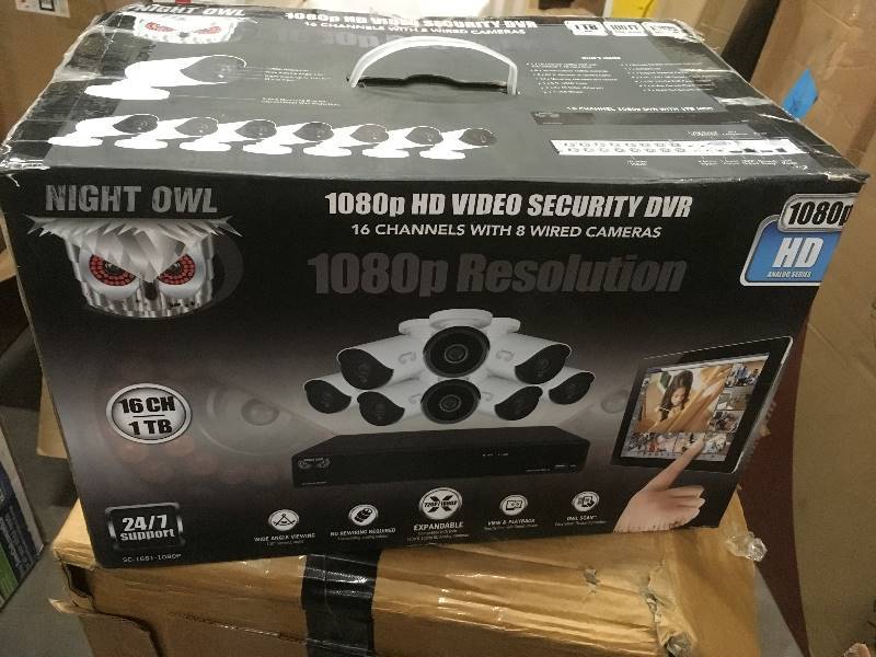 lot 26 image: Night Owl 1080p HD Video Security DVR, 16 Channels with 8 Wired Cameras not used
