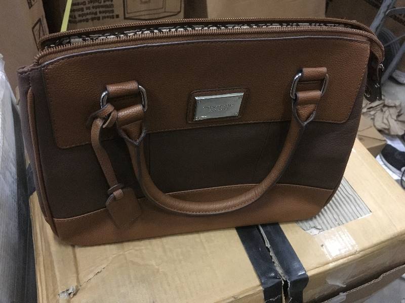 lot 35 image: Tinganello Social Status Two Tone Brown Leather SatchelShoulder Handbag not used