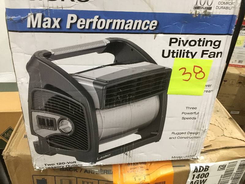 Lasko Max Performance Pivoting Utility Fan open box never used | Kx Real  Deals Sam's Club Liquidation Auction | K-BID