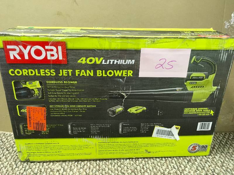 Ryobi 40V Lithium Cordless Jet Fan Blower in like new condition