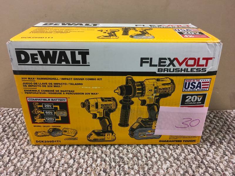 DeWalt DCK299D1T1 20V Lithium Battery brushless set DCD996 DCF887 in like new condition