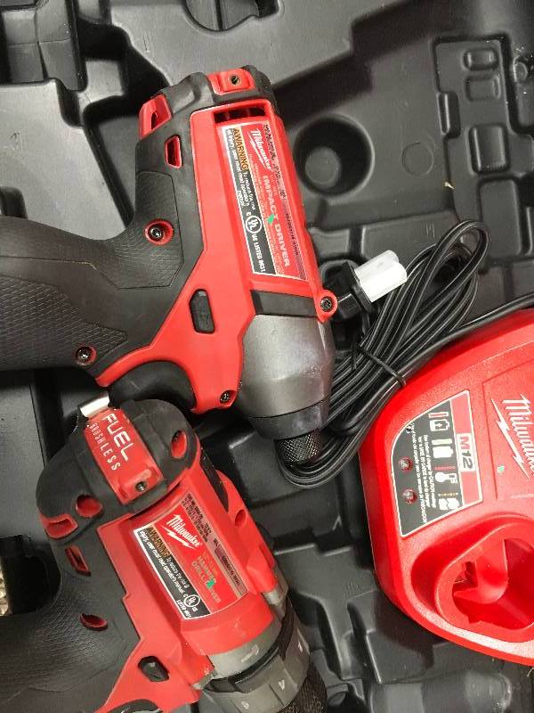 Milwaukee M12 Fuel Impact Driver and Hammer Drill Combo Kit 2404-20 2453-20