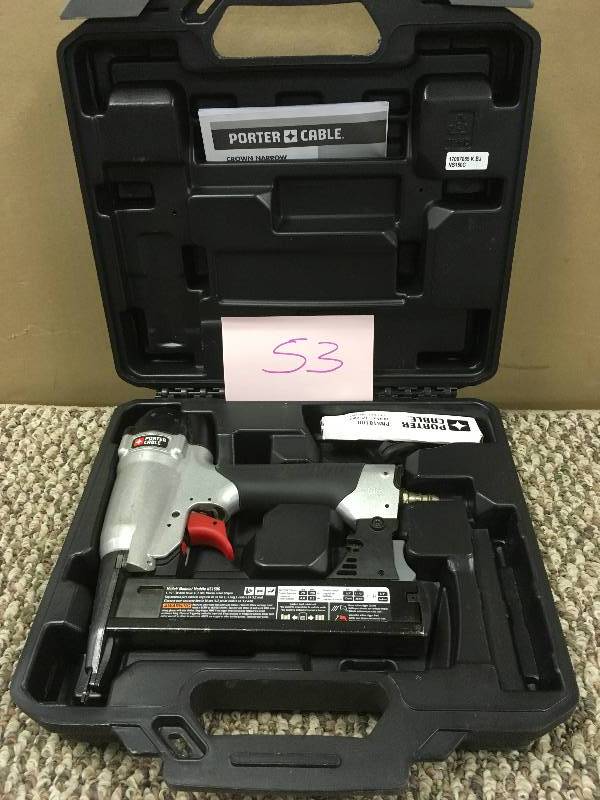Porter Cable Product Details for 18 ga. 1-12 Narrow Crown Stapler Kit - Model # NS150C not used
