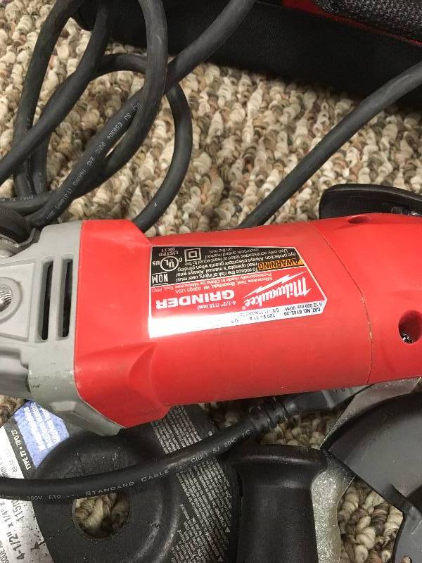 Milwaukee 11 Amp Corded 4-12 in. Small Angle Grinder with Lock-On Paddle Switch in like New conditions