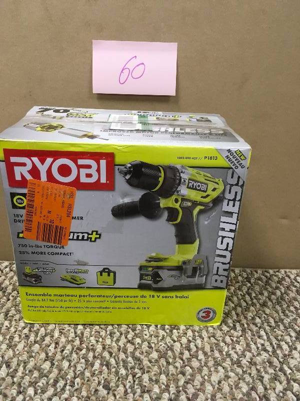 Ryobi 18-Volt ONE Brushless Hammer Drill Kit open box never used