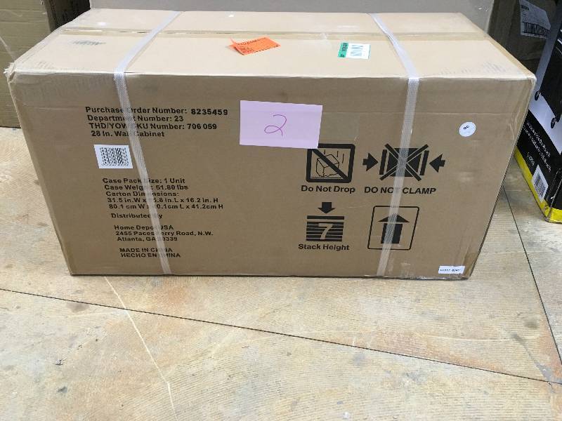 Husky Garage Wall Cabinet 29 x 28 x 12 in. D Steel Tool Box Storage Organizer not used