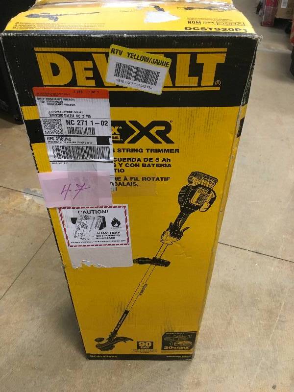 DEWALT DCST920P1 20V MAX 5.0 Ah Lithium Ion XR Brushless String Trimmer tool only not used