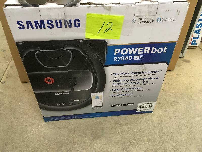 lot 12 image: Samsung Powerbot Robot R7040 Vacuum, Neutral Gray not used