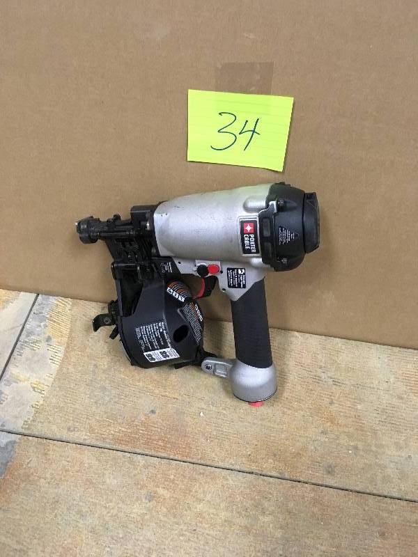lot 34 image: Porter Cable 1-34 Roofing Coil Nailer in like new conditions