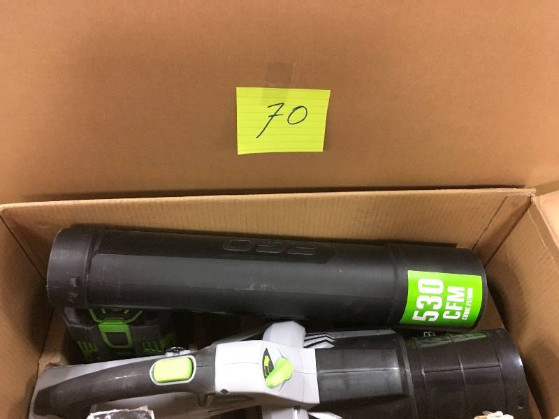 lot 70 image: EGO 110 MPH 530 CFM Variable-Speed Turbo 56-Volt Lithium-Ion Cordless Electric Blower with 2.5 Ah Battery and Charger