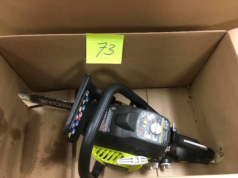 lot 73 image: Ryobi Reconditioned 14 in. 37cc 2-Cycle Gas Chainsaw in working conditions