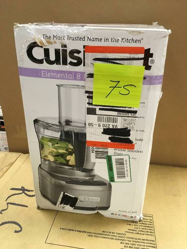 lot 75 image: Conair-Cuisinart FP-8GM Elemental 8 Cup Food Processor, Gunmetal in worki ng conditions