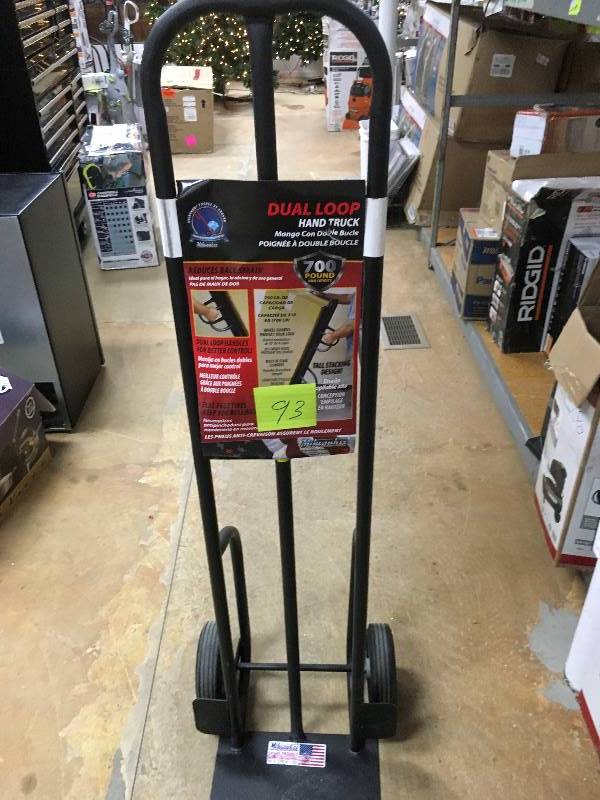 lot 93 image: Dual Loop Hand Truck 700 Pound Capability not used