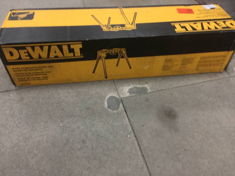 lot 108 image: DEWALT Heavy Duty Work Stand with Mounting Brackets  open box never used