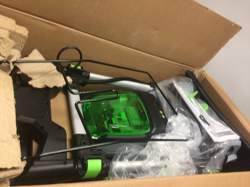 lot 119 image: EGO 20 in. 56-Volt Lithium ion Cordless Push Mower with 5.0Ah Battery and Charger Included open box never used