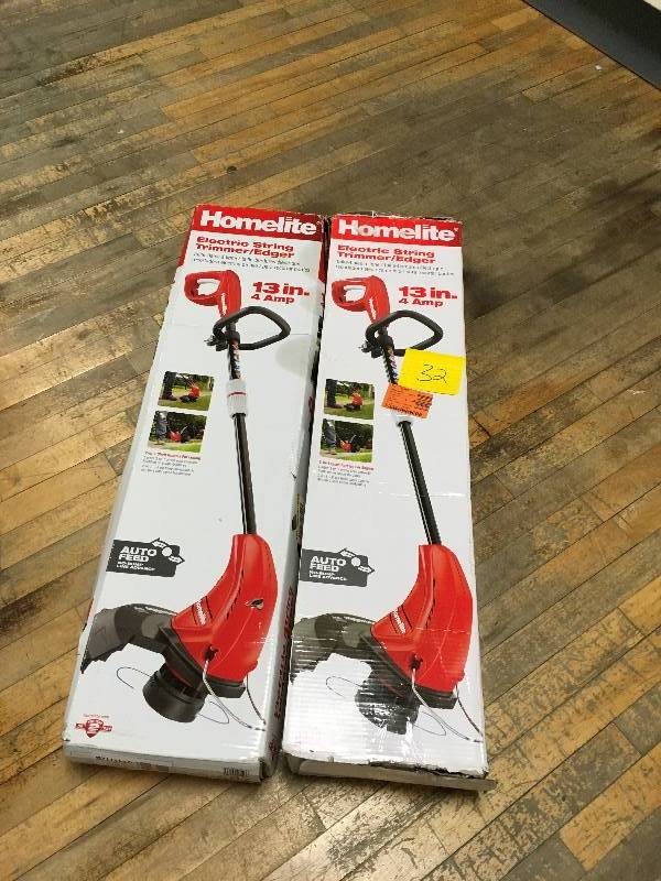 Homelite 13 in. 4 Amp. Electric String TrimmerEdger - Lot of 2 in working conditions
