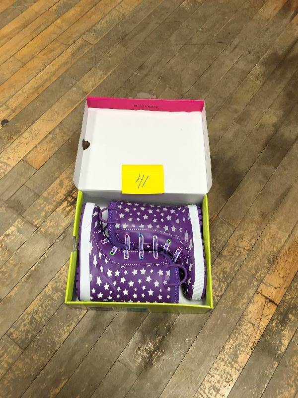 Western Chief Girls Purple twinkle Star Neoprene Waterproof Snow Rain Boots - Size 131 New