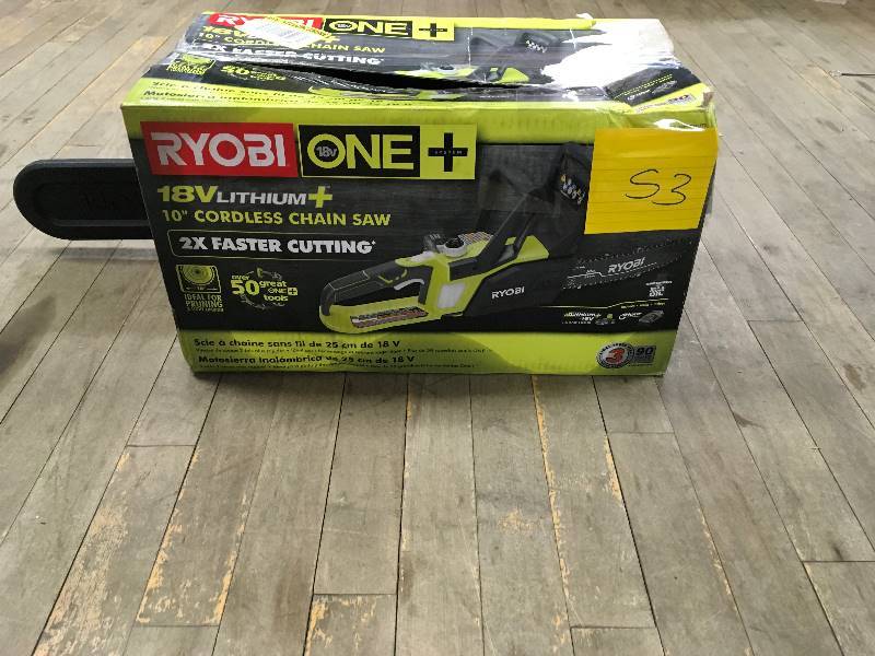Ryobi One 18 Volt Lithium 10 Cordless Chain Saw in working conditions