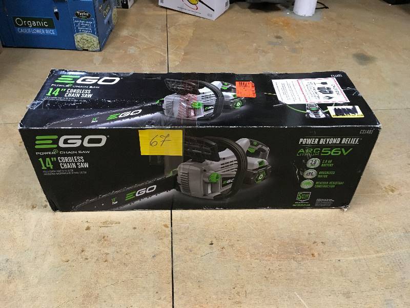 EGO 14 Cordless Chain Saw 56 - Volt  in working conditions battery and changer are include