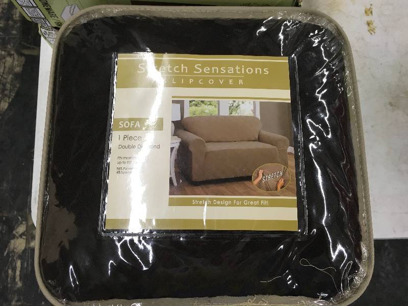 lot 222 image: Double Diamond Sofa Slipcover Chocolate