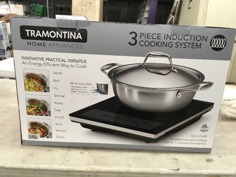 lot 236 image: TRAMONTINA 3 PIECE INDUCTION COOKING SYSTEM