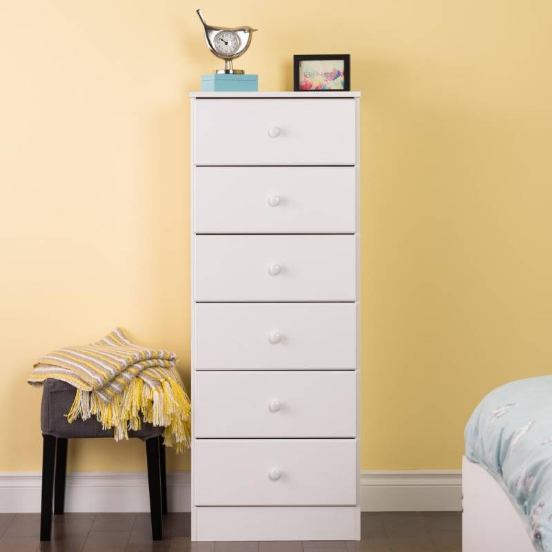 lot 129 image: Prepac Astrid 6-Drawer White Chest ...