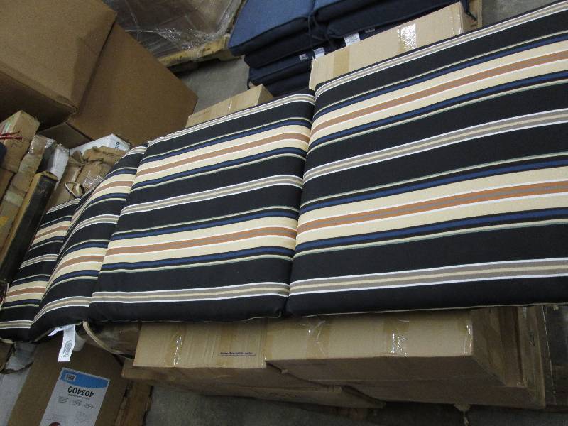lot 2 image: Hampton Bay Sky Stripe Chaise Loung...