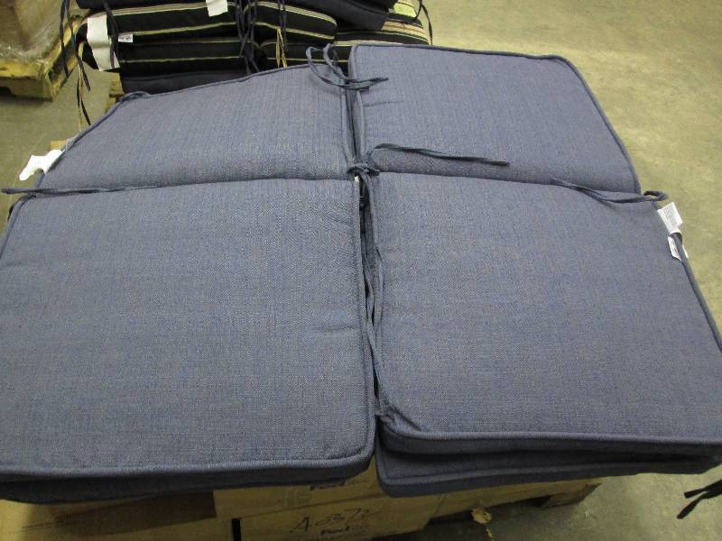 lot 4 image: Lot of 4 Hampton Bay Blue Chair Cus...