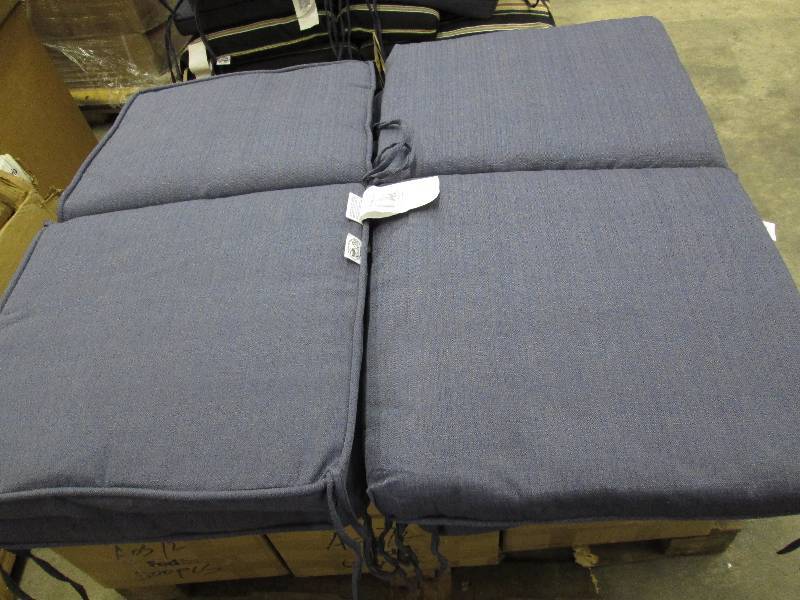lot 10 image: Lot of 4 Hampton Bay Blue Chair Cus...