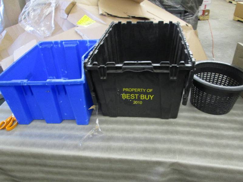 lot 64 image: Covered Tote, Bin, Basket...