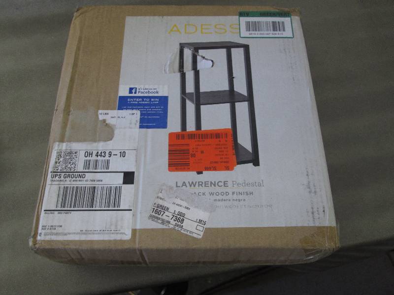 lot 122 image: Adesso Lawrence Black Storage Cabin...