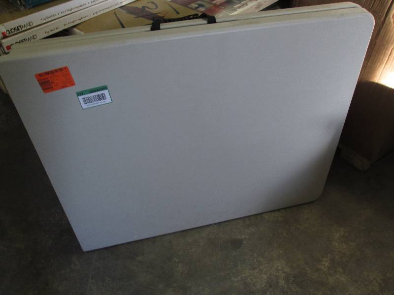 lot 158 image: HDX Earth Tan 6 ft Folding Table op...