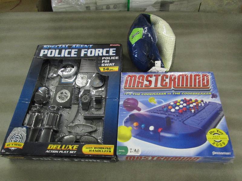 lot 186 image: Police Set, Soccer Ball, Mastermind...
