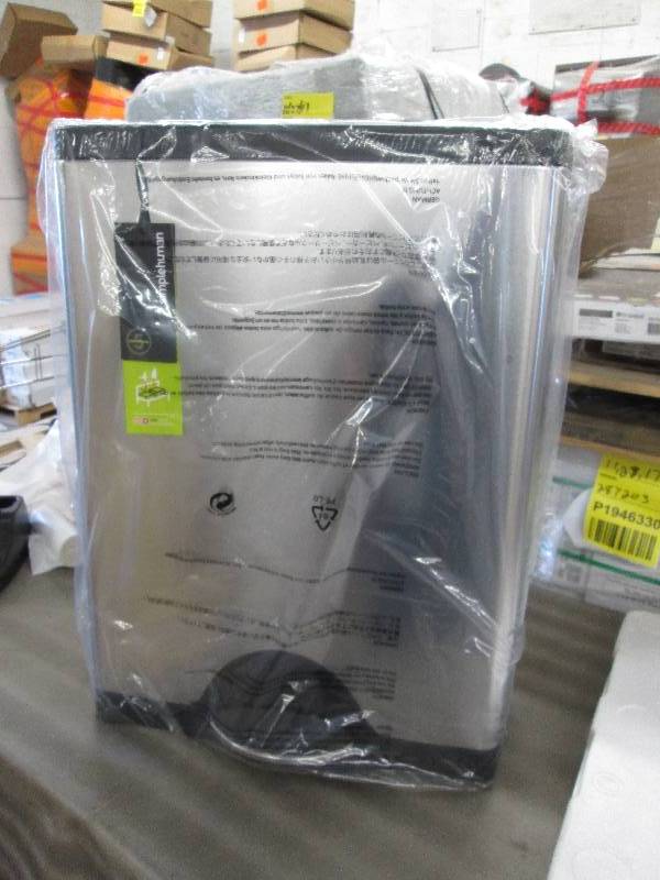 lot 205 image: simplehuman 46-Liter Brushed Stainl...
