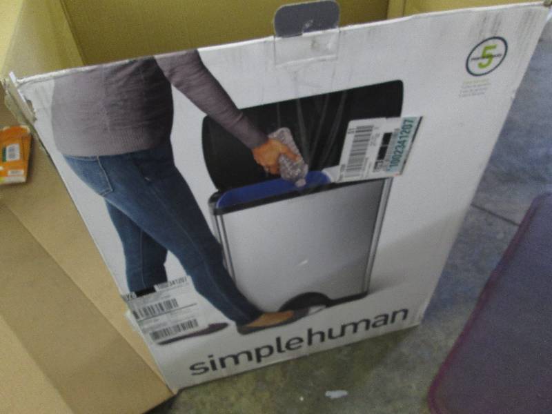 lot 206 image: simplehuman 46-Liter Brushed Stainl...