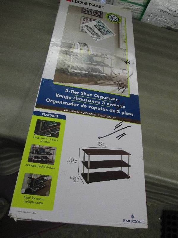 lot 244 image: ClosetMaid 3-Tier Shoe Organizer in...