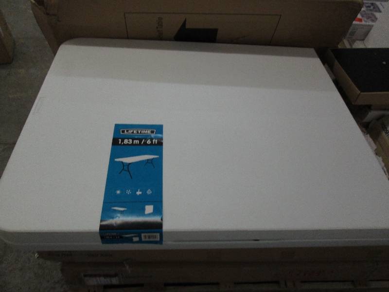 lot 246 image: Lifetime 6 ft Folding Table...