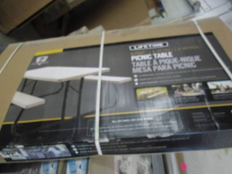 lot 315 image: Lifetime 6 ft. Folding Picnic Table...