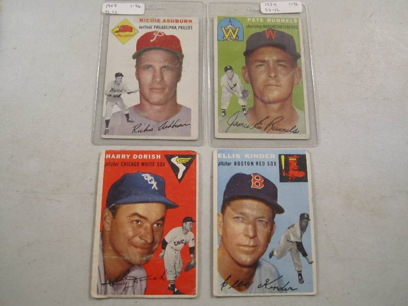 Lot of 4 - 1954 Topps Baseball Card...