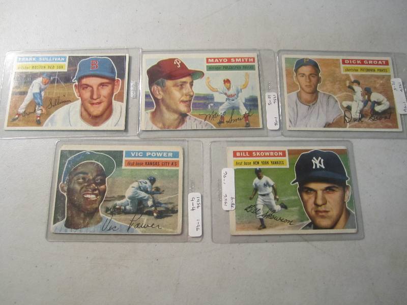 Lot of 5 - 1956 Topps Baseball Card...