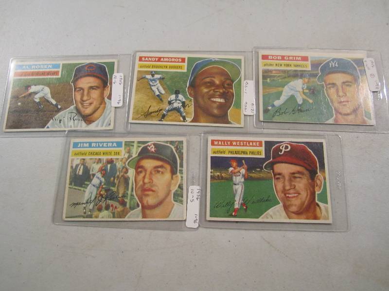 Lot of 5 - 1956 Topps Baseball Card...