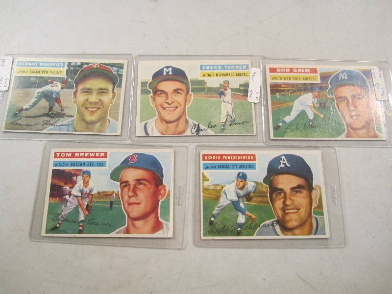 Lot of 5 - 1956 Topps Baseball Card...