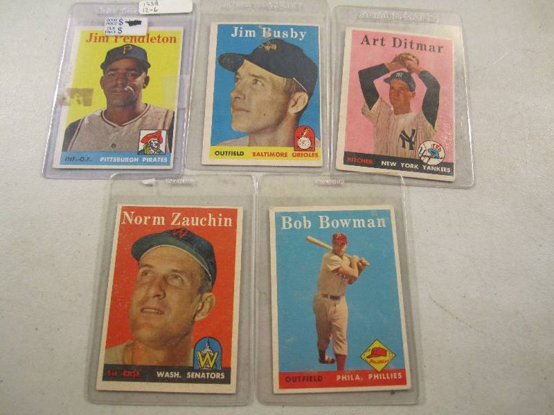 Lot of 5 - 1958 Topps Baseball Card...