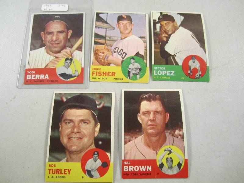 Lot of 5 - 1963 Topps Baseball Card...