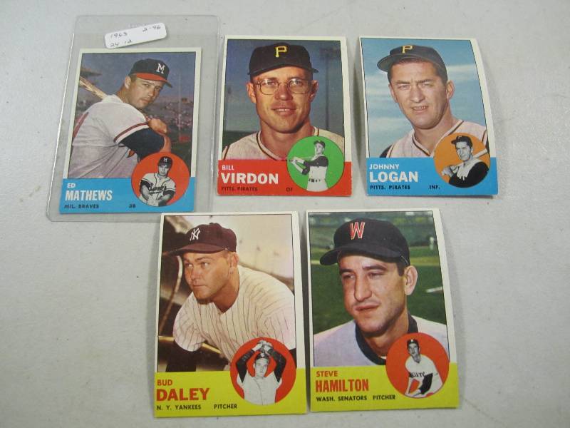 Lot of 5 - 1963 Topps Baseball Card...