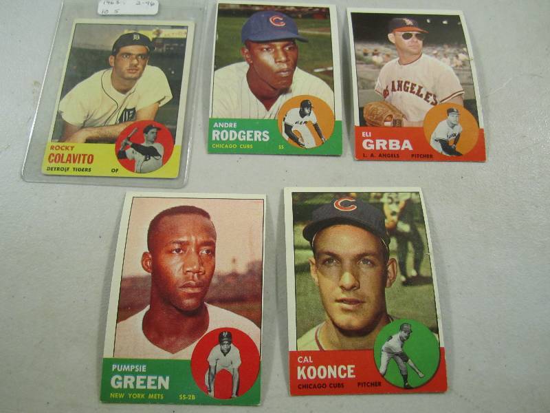 Lot of 5 - 1963 Topps Baseball Card...